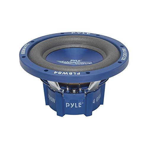 Pyle Pyle Car Vehicle Subwoofer Audio Speaker - 8 Inch Blue Injection Molded Cone, Blue Chrome-Plated Plastic Basket, Dual Voice Coil 4 Ohm Impedance, 600 Watt Power, Vehicle Stereo Sound System PLBW84
