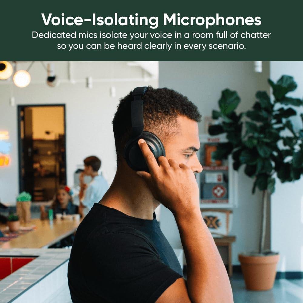 WYZE WYZE Noise Cancelling Headphones and Hard Case for Travel, Wireless Over The Ear Bluetooth Headphones with Active Noise Cancellation, Transparency Mode, Clear Voice Pick-up, Alexa Built-in