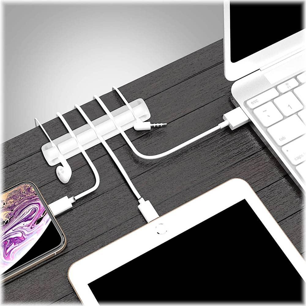 ZERODAMAGE SAHARA CASE SaharaCase - USB Cable Holder Organizer (4-Pack) Rugged Strong Adhesive Flexible Silicone - White