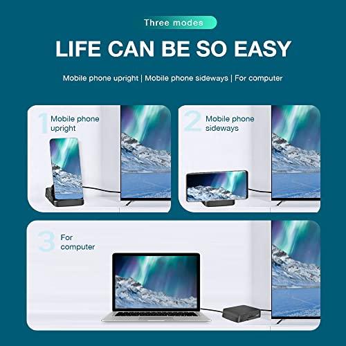 GloryKylin GKI Docking Station, USB C Mobile Phone to 4K HDMI Hub, 8-in-1 Charging Station, Support DP Alt Mode, Compatible with Samsung Dex Mode. Black