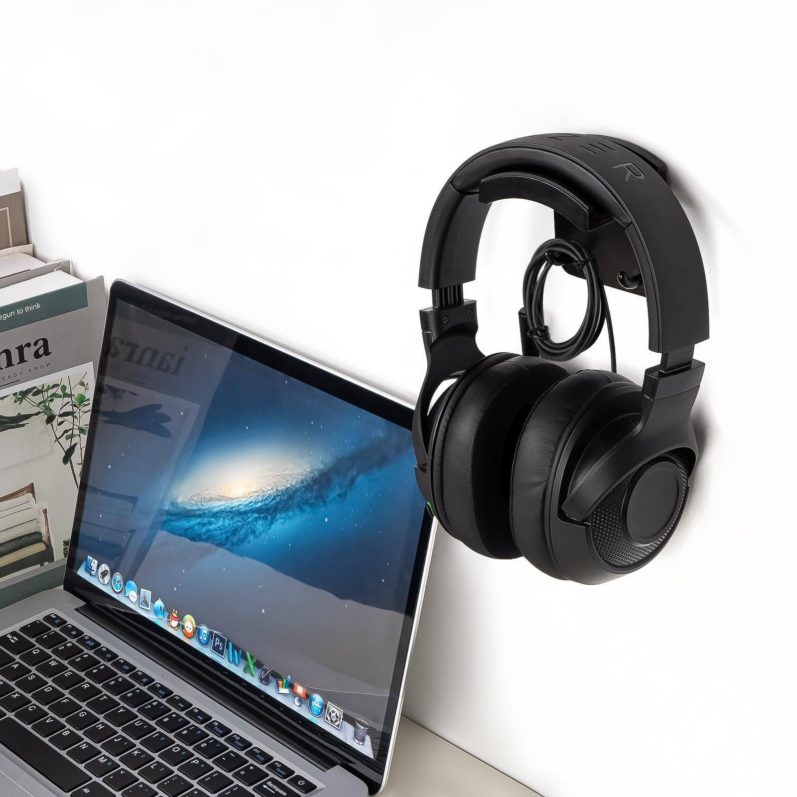 GEEKRIA GEEKRIA Gaming Headset Headphone Hook Holder, Headphone Wall Mount Headset Holder, Headsets Hanger Compatible with Bose, SONY, Sennheiser, ATH, AKG, JBL, Beats (Black)