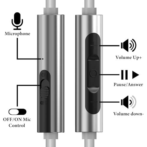 GEEKRIA Geekria Audio Cable with Mic Compatible with Bose QuietComfort SE, QC45, QC35II, QC35, QC25, 700 Cable, 2.5mm Replacement Stereo Cord with Inline Microphone and Volume Control (4 ft / 1.2 m)