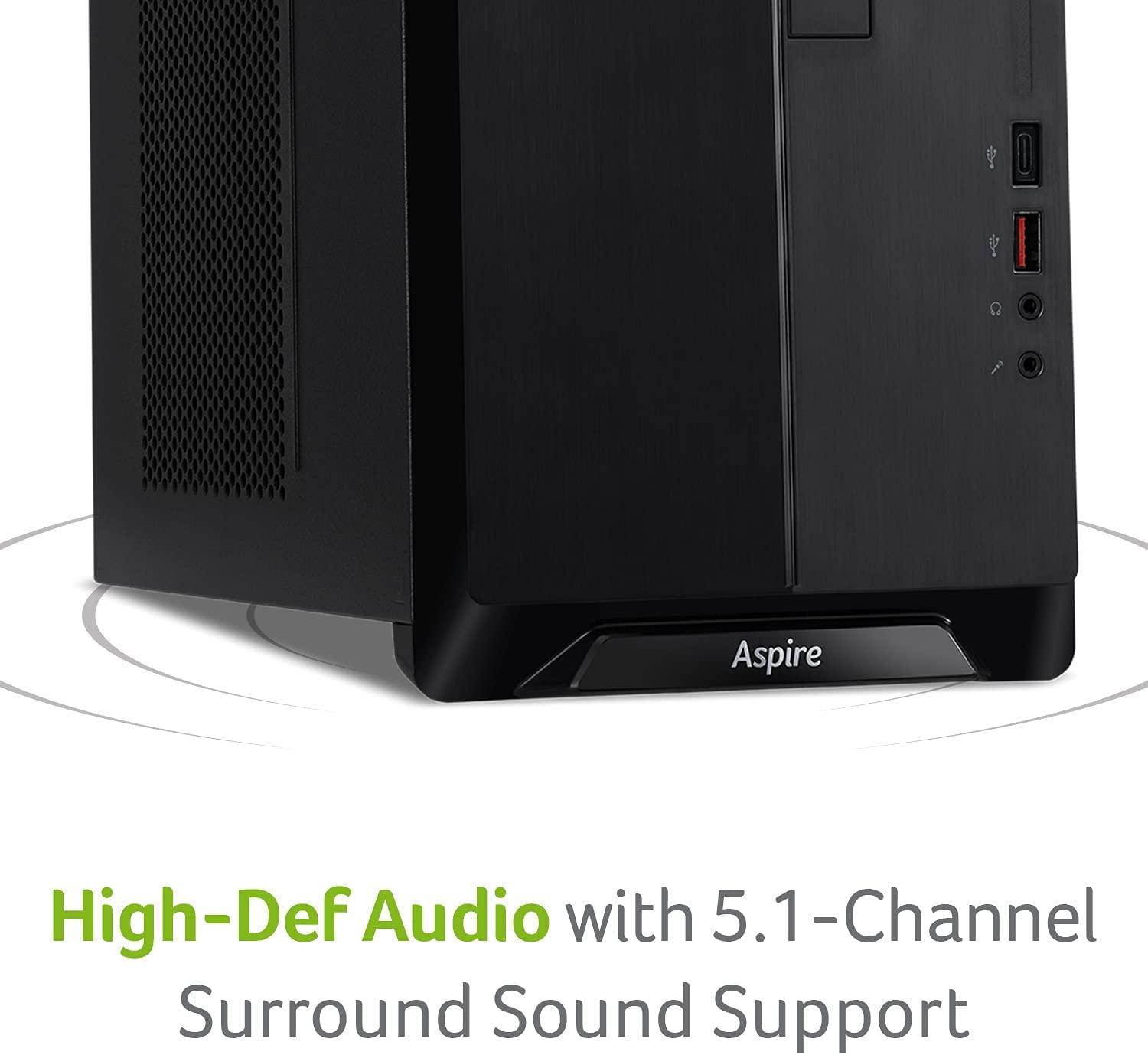 acer acer Aspire Mini Tower Desktop 2022, 10th Intel i5-10400 6-Core, UHD Graphics, 16GB DDR4, 512GB NVMe SSD + 1TB HDD, DVD Writer, WiFi 6, Bluetooth, RJ45, HDMI, Windows 11 Pro, COU 32GB USB