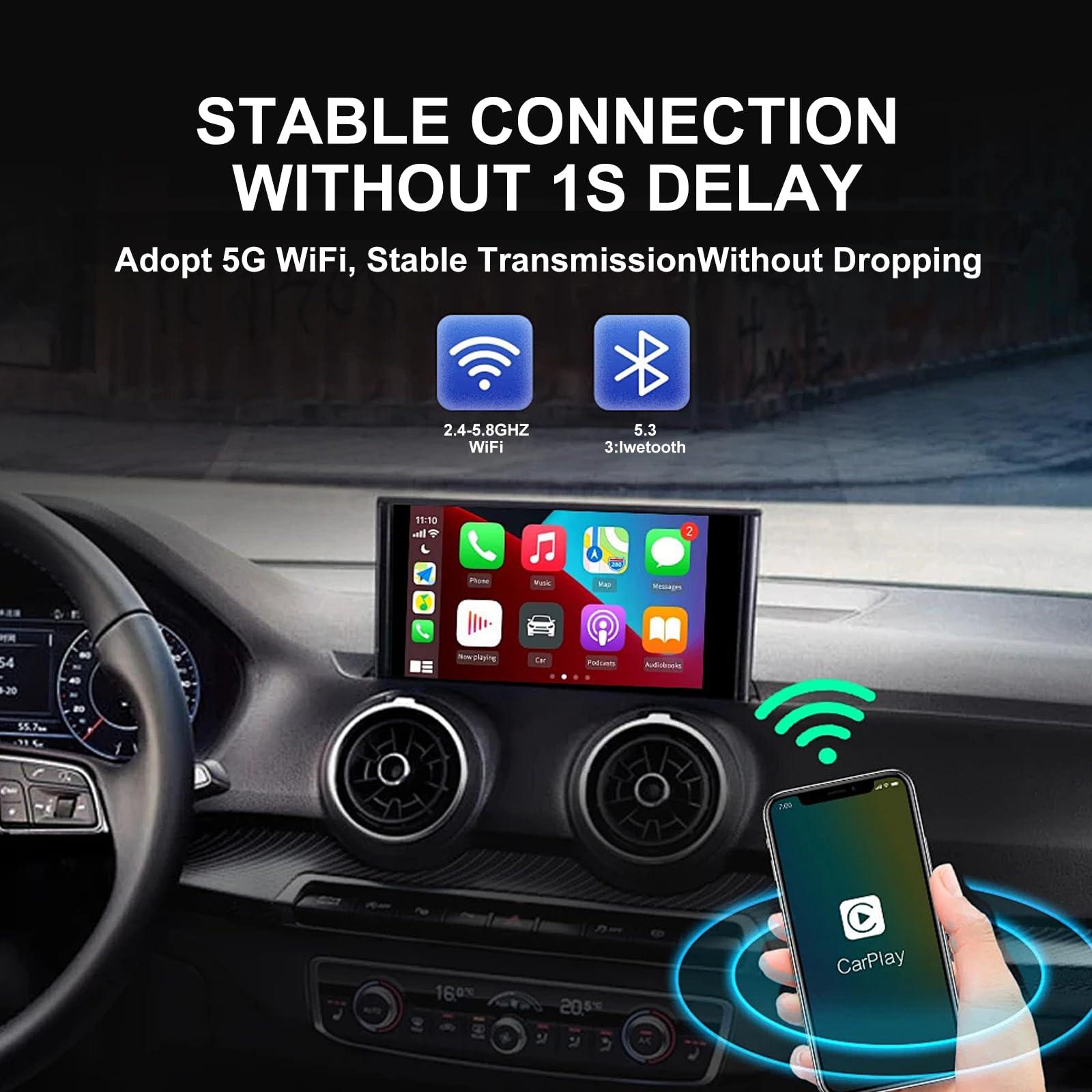 Baberson L Wireless CarPlay Adapter for iPhoneConvert Wired to Wireless Apple CarPlay AdapterMini Sizefor Cars with Built-in Car PlayStable and Fast Connection