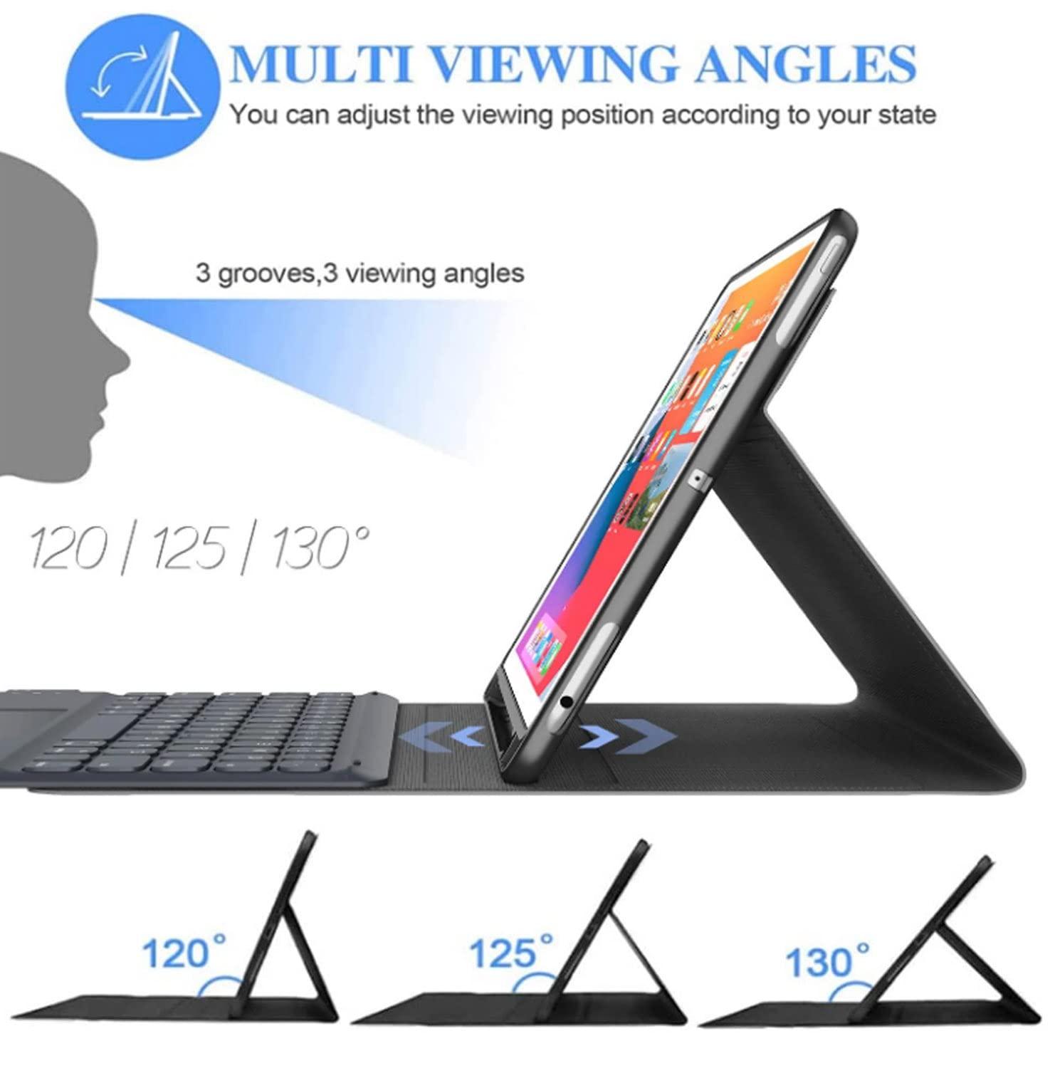 QYiiD QYiiD iPad Mini Touchpad Keyboard Case Compatible with iPad Mini 5/4/3/2/1, Magnetically Detachable Backlit Keyboard, Smart Folio with Pencil Holder for iPad Mini 5/Mini 4, Pink