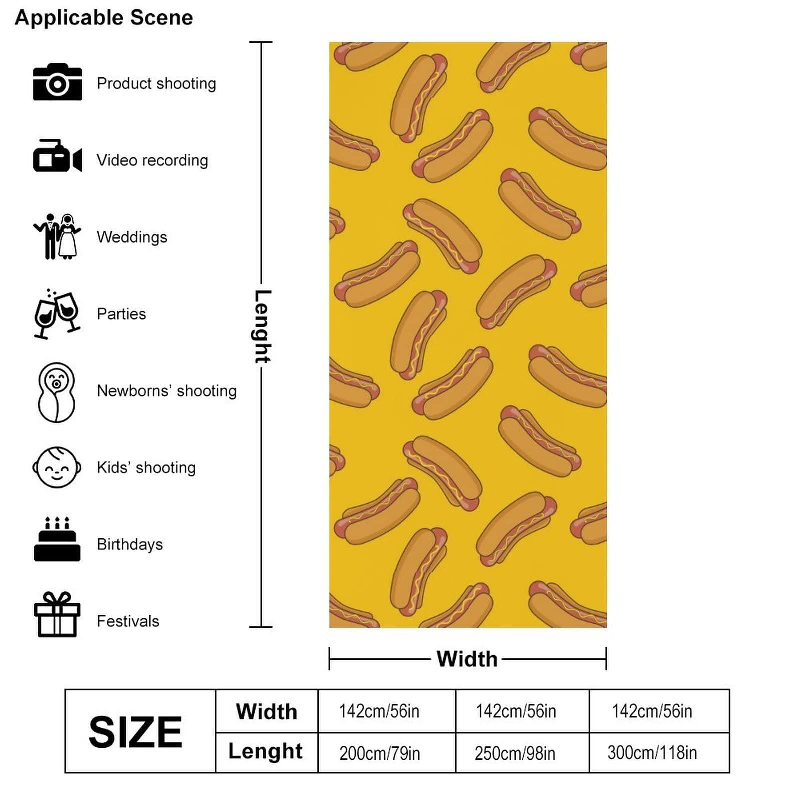 LJFABKY Hot-Dog Print Portrait Background Screen for Photo Backdrop Video Photography Studio(Only Fabric)