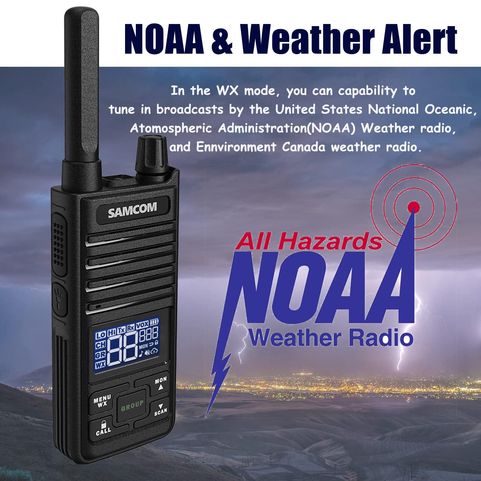 SAMCOM SAMCOM GMRS Walkie Talkies 30 Channel Two-Way Radio Handheld - 2 Watt GMRS 2 Way Radios with 121 Privacy Codes, Group Call,Weather Alerts for School Church Bussiness (Black, Pair Pack)