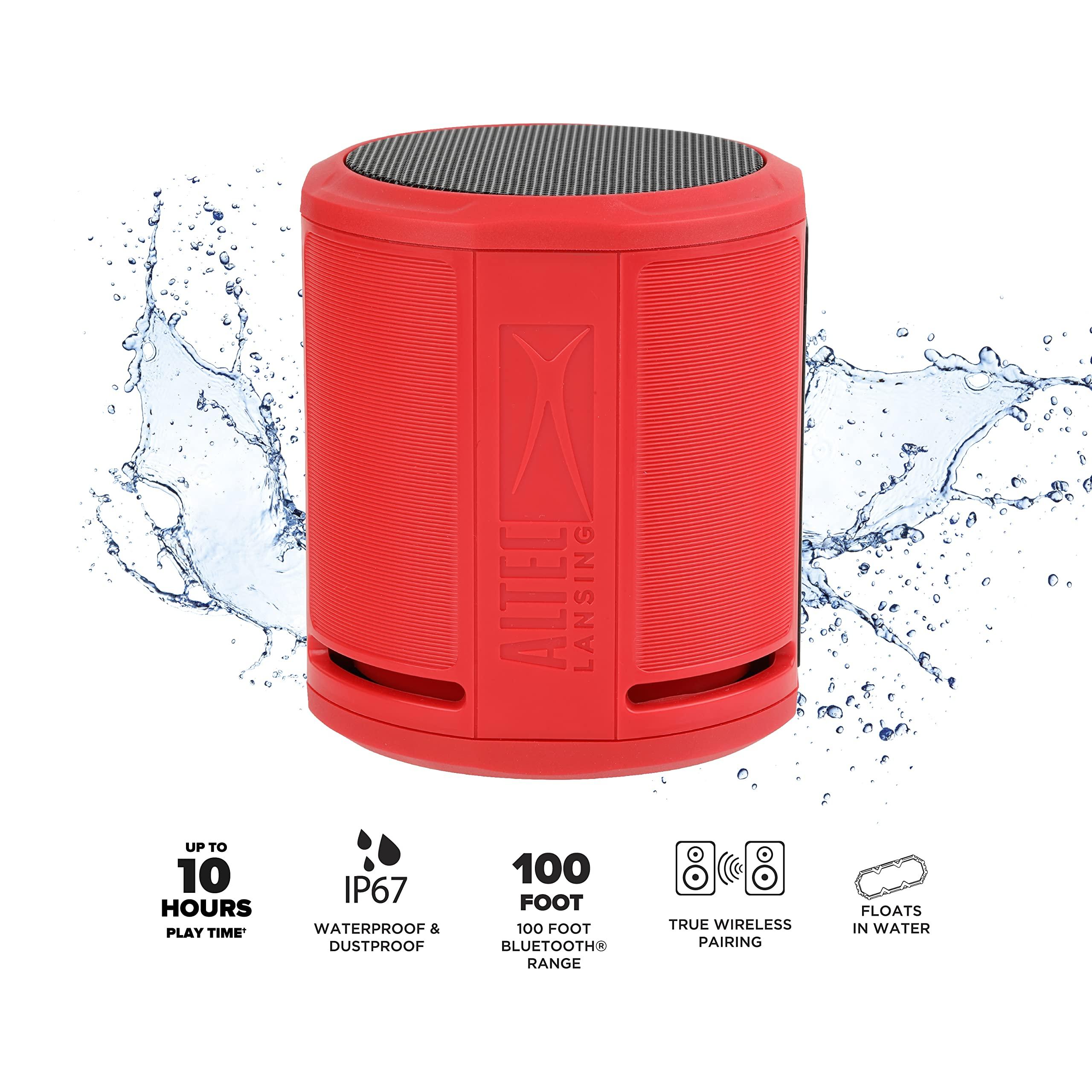 Altec Lansing Altec Lansing HydraOrbit - Waterproof Bluetooth Speaker, Lightweight & Portable Speaker for Travel & Outdoor Use, Red