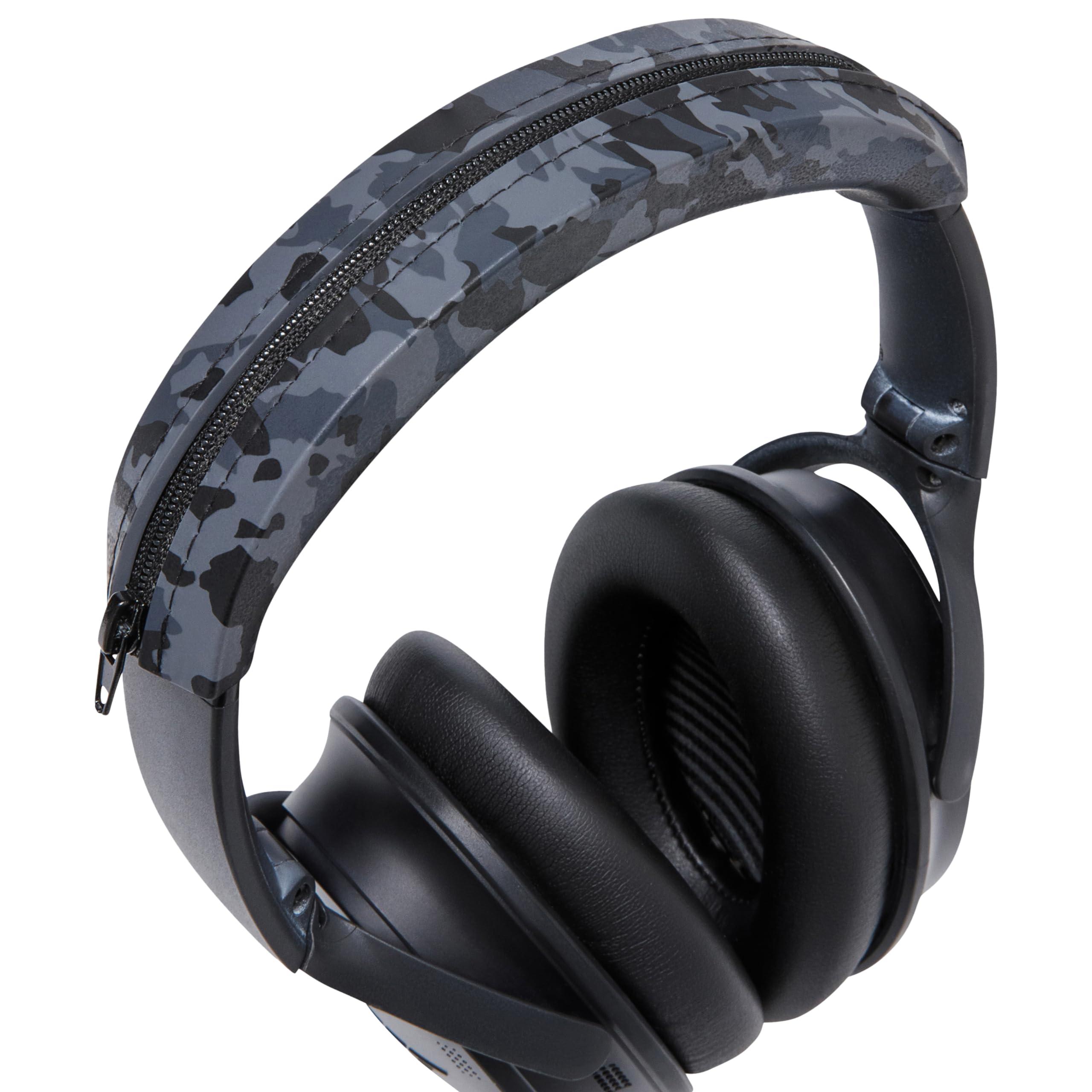 WC WC BandZ QC - Silicone Headband Cover for Bose QuietComfort 35, 35ii, 45, QC 2023 & More, Made by Wicked Cushions | Enhanced Style, and Sweat Protection | Black Camo