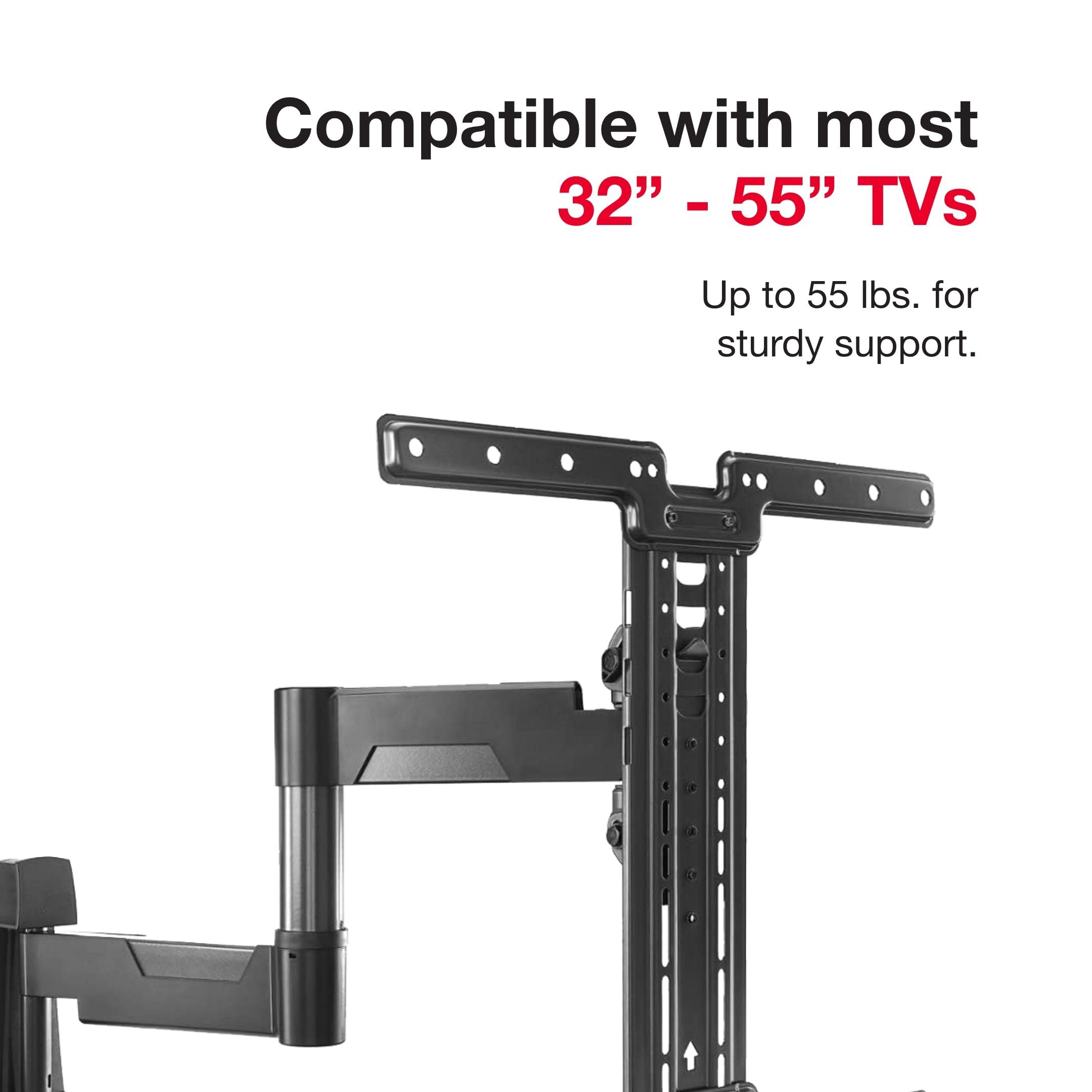 Rocketfish Rocketfish Full-Motion TV Wall Mount for Most 3255 TVs - TV Wall Mount with Swivel & Tilt Features - Durable Steel TV Mount Bracket - Full Motion TV Bracket with Dual Articulating Arms - Black