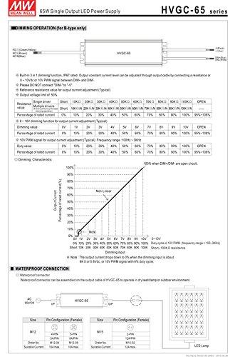 MEAN WELL HVGC-65-350B AC/DC Power Supply Single-OUT 18V to 186V 0.35A 65.1W 7-Pin
