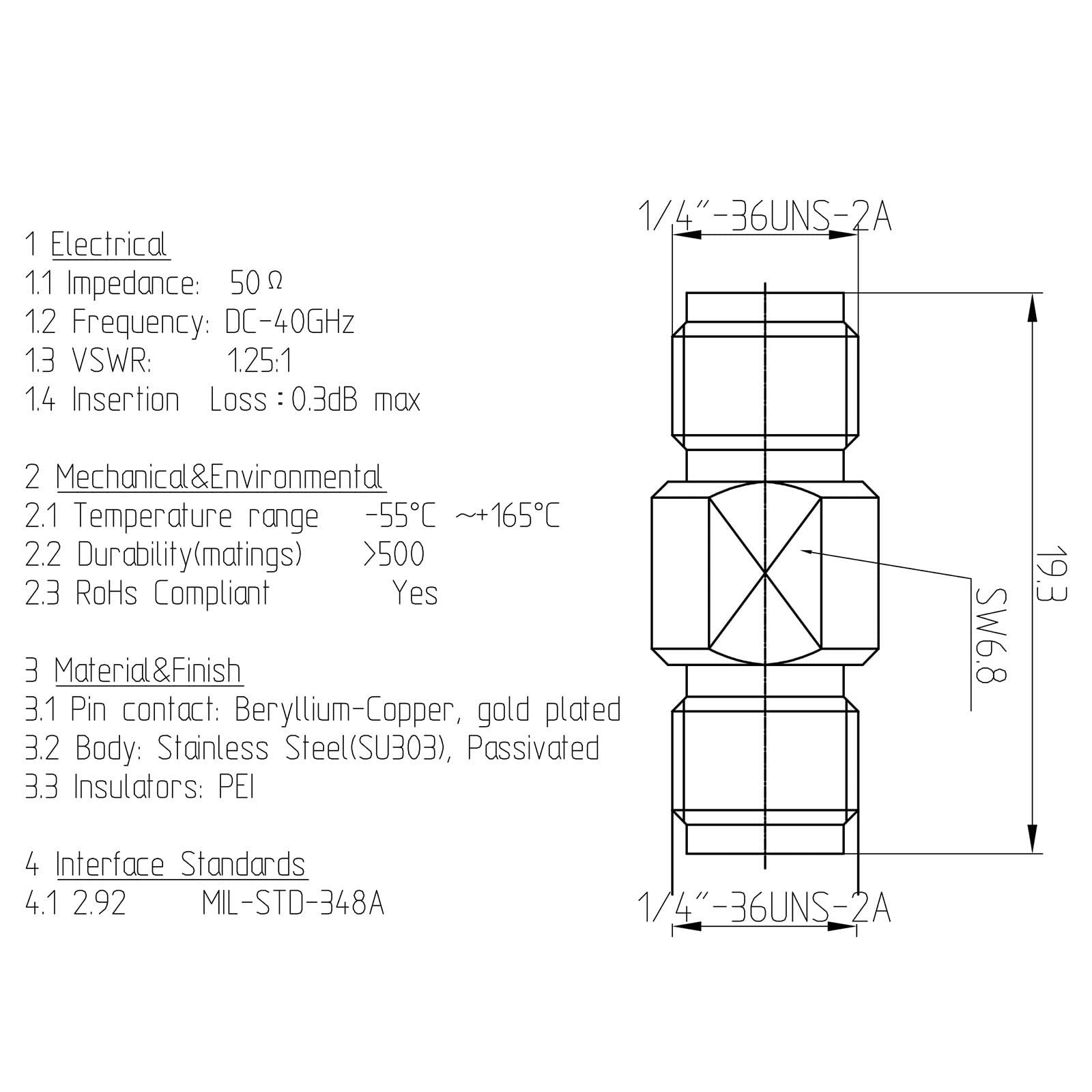 onelinkmore onelinkmore 2.92mm Precision Microwave Connector SMA Female Stainless Steel SMA Type Connector DC-40GHz 50Ohm Millimeter Connector Suit for 5G Wireless Communication