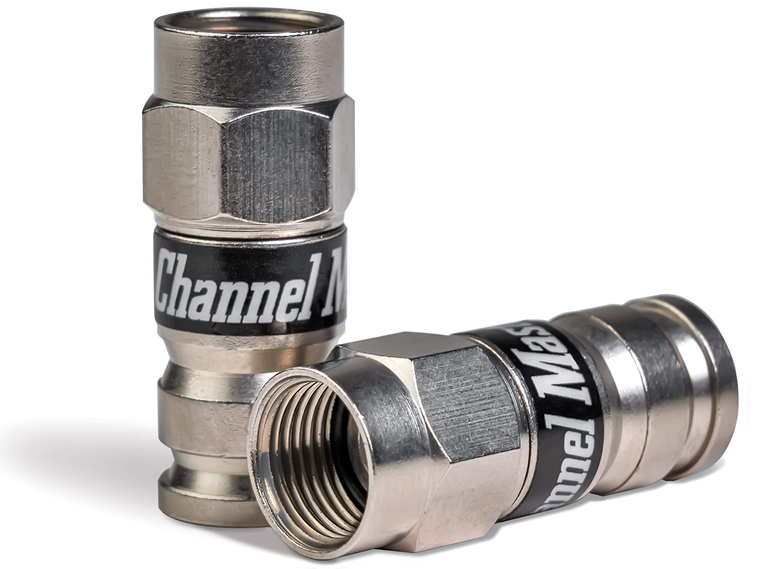 Channel Master Channel Master Coaxial Compression F-Connectors - Supports Standard, Dual, Tri & Quad Shield Cables, Weatherproof, Dual O-Rings for Moisture Protection, Ideal for Digital HDTV Antenna (25 Pack)