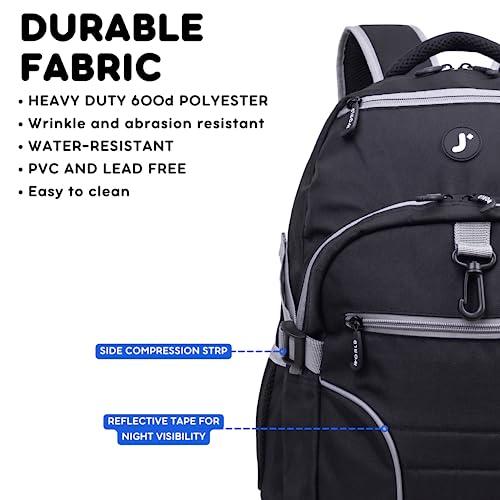 J World New York J World New York Atom Multi-Compartment Laptop Backpack, Black, 18.5 X 13 X 7.5 (H X W X D)