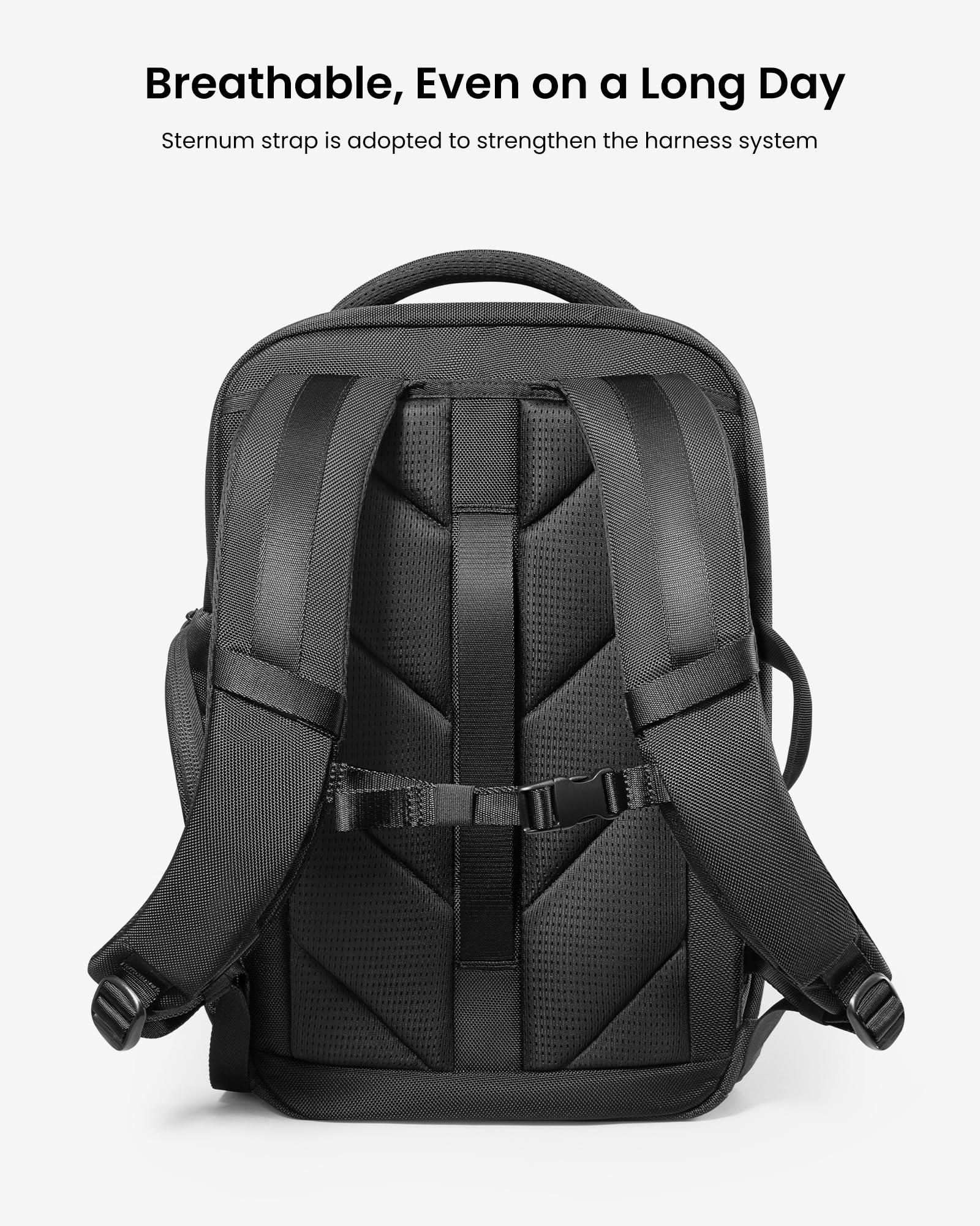 tomtoc tomtoc Laptop Backpack X-Pac Techpack Designed for Business Professional Commuter, City Compact Backpack for 16-inch MacBook Pro, Black