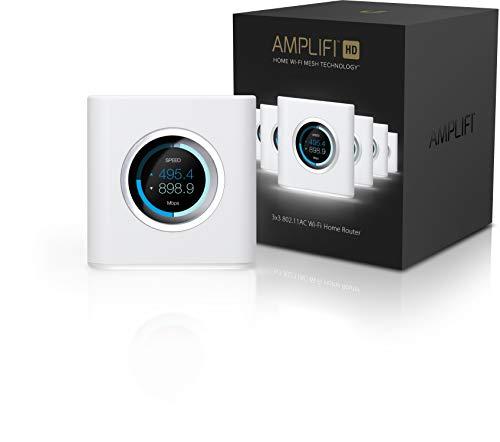 AmpliFi AmpliFi HD Wifi Router by Ubiquiti Labs, Seamless Whole Home Wireless Internet Coverage, HD Wifi Router with Touchscreen Display, 4 Gigabit Ethernet, 1 WAN Port, Ethernet Cable, Expandable Mesh System