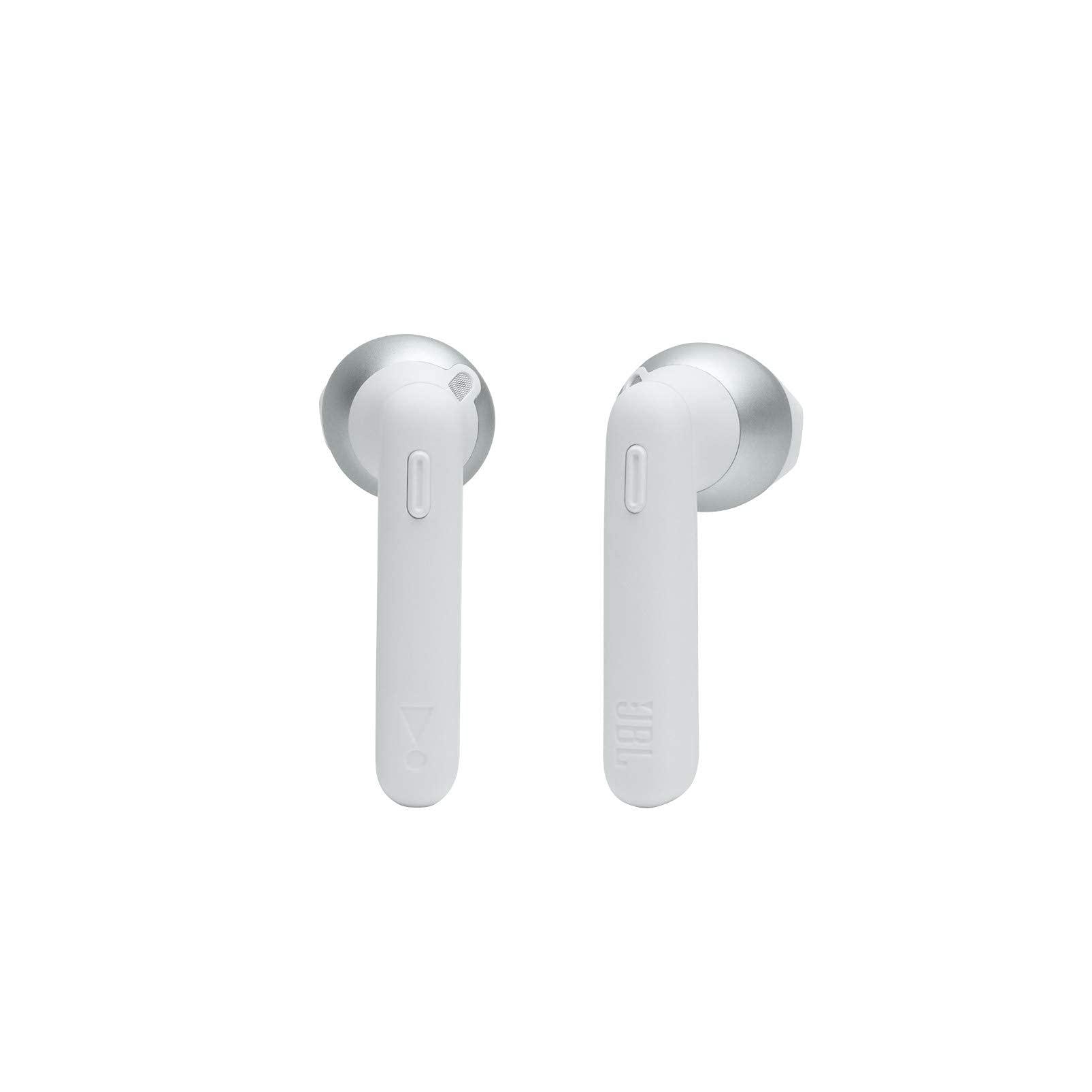 JBL JBL Tune 225TWS True Wireless Earbud Headphones - JBL Pure Bass Sound, Bluetooth, 25H Battery, Dual Connect, Native Voice Assistant (White) (Renewed)