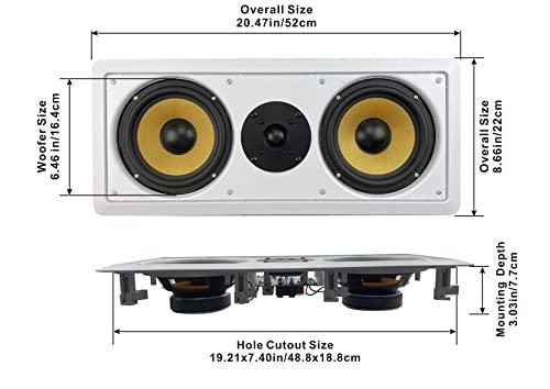 Acoustic Audio by Goldwood Acoustic Audio HD6c in-Wall Dual 6.5" Speakers Home Theater Surround Sound 7 Speaker Set