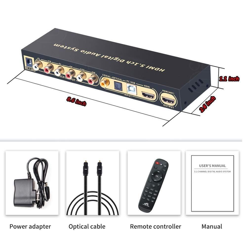 DirectNine Basics DirectNine Basics HDMI 5.1 Audio Converter Decoder DAC DTS AC3 FLAC APE 4K*2K HDMI Extractor Splitter Digital SPDIF ARC