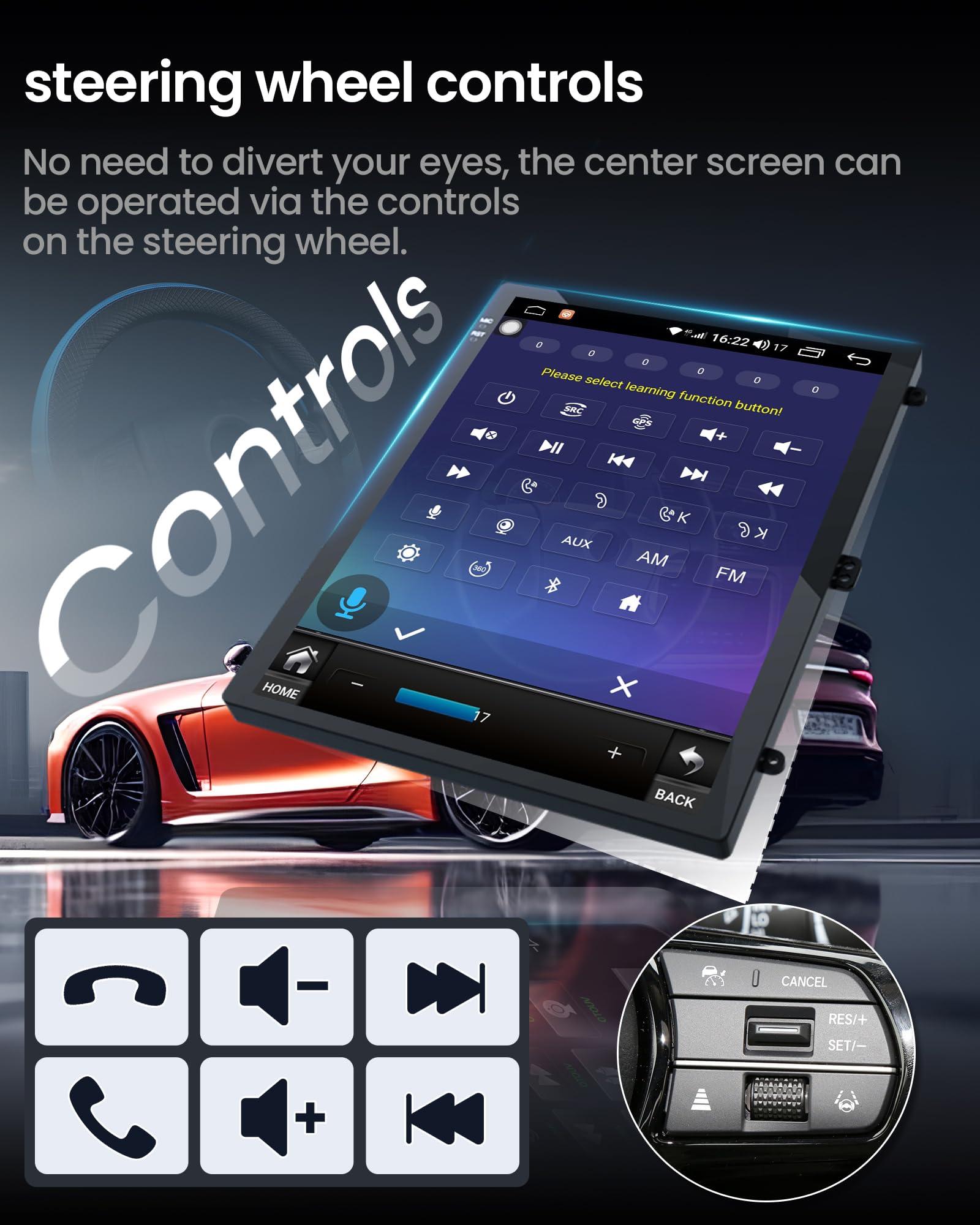 Fortdows 10.4 inches Android12(2+32GB) Car Stereo Ford Focus Car Stereo Radio Upgrade 2012-2018 with Touch Screen 1024 * 768 DSP Auto Stereo Radio with GPS Bluetooth WiFi, Backup Camera