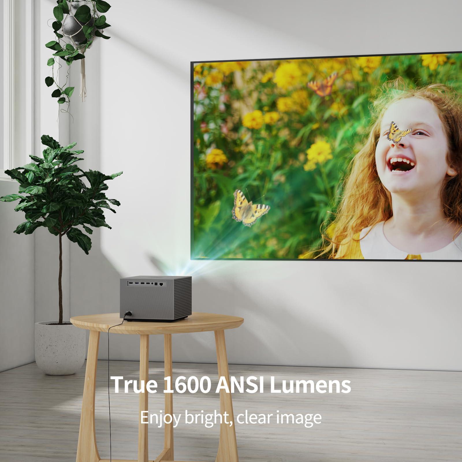 WEMAX 1600ANSI Lumens DLP Projector, WEMAX Vogue 100, 4K Home Theater Projector with WiFi and Bluetooth, Native 1080p HDR10, 200\" Display, Dolby Audio, 125% Rec.709, Auto Focus Keystone