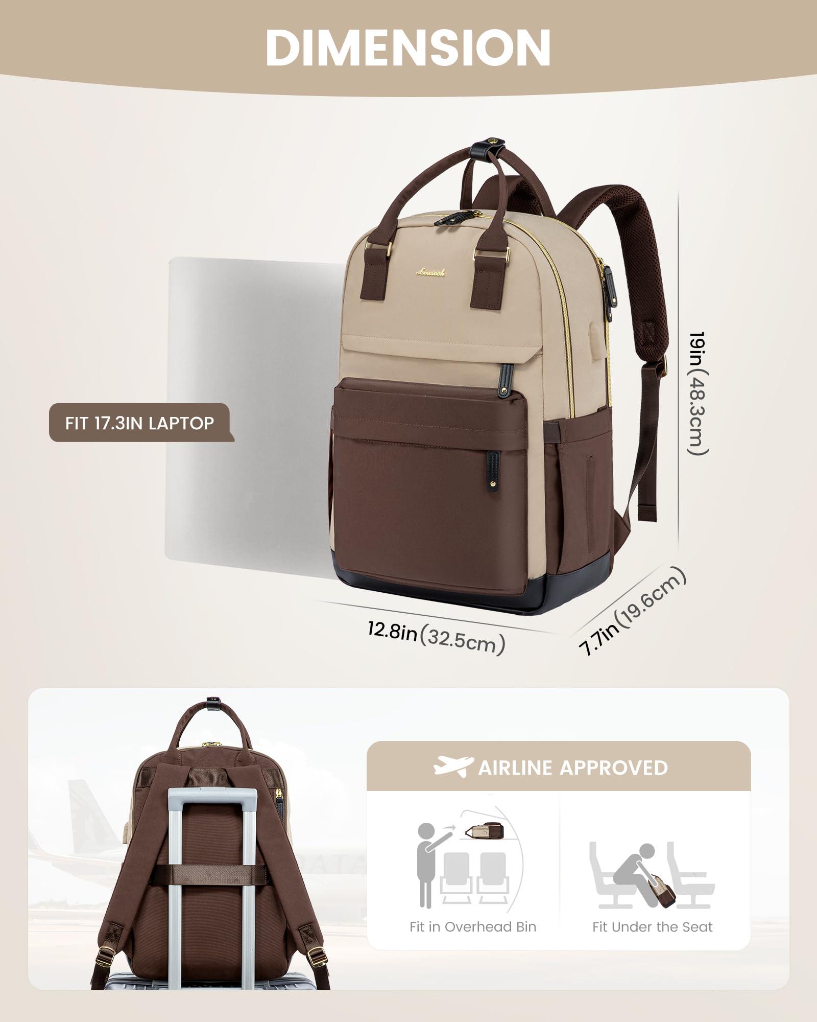 LOVEVOOK LOVEVOOK Travel Laptop Backpack Women, 17.3 Inch Anti-theft Laptop Bag with USB Port, Fashion Waterproof Computer Backpacks Teacher Nurse Backpack Purse for College Work