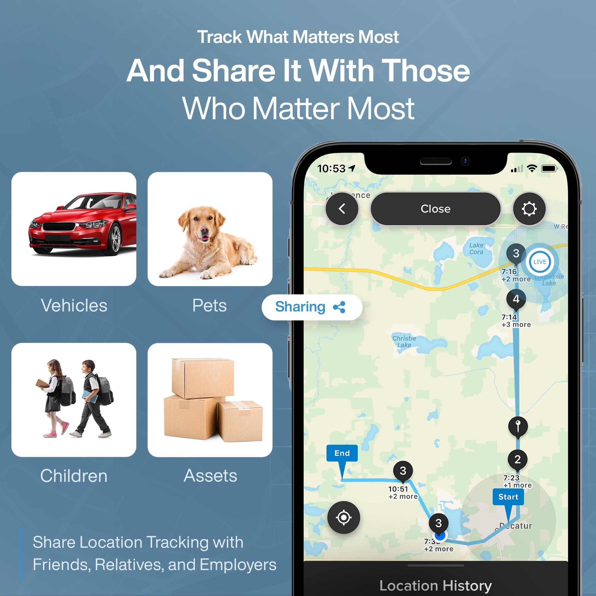 CUBE Cube GPS Tracker for Vehicles Assets Kids, Mini GPS Trackers for Dogs, Car Tracker Device: Real Time Worldwide Location SOS Pings Geo-Fencing + Rechargeable Battery Requires Subscription