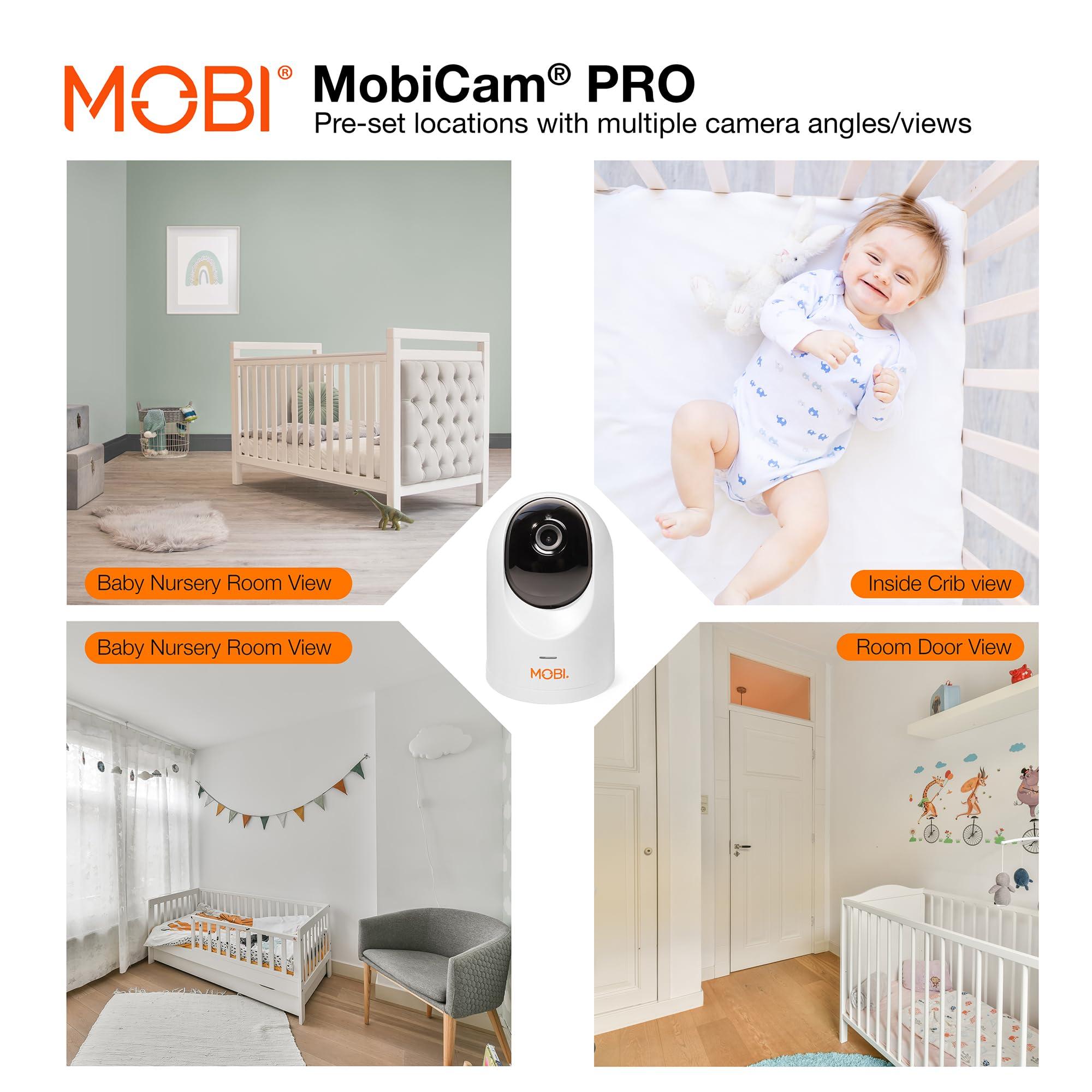 MOBI MobiCam PRO Baby & Home Monitoring Camera: Full HD, 355Pan, 120Tilt, 2-Way Audio, Color Night Vision, Motion Tracking & Sound Detection, Temp & Humidity Readings, Supports 5G/2.4GHz Wi-Fi