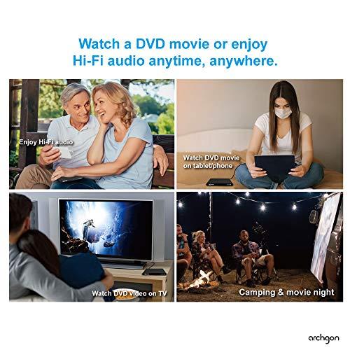 archgon Archgon External CD DVD Drive Support Android TV, Smartphone, Tablet and Projector | Free Android APP Available | Windows 10 and Mac Compatible | Model Stream Mini Pro