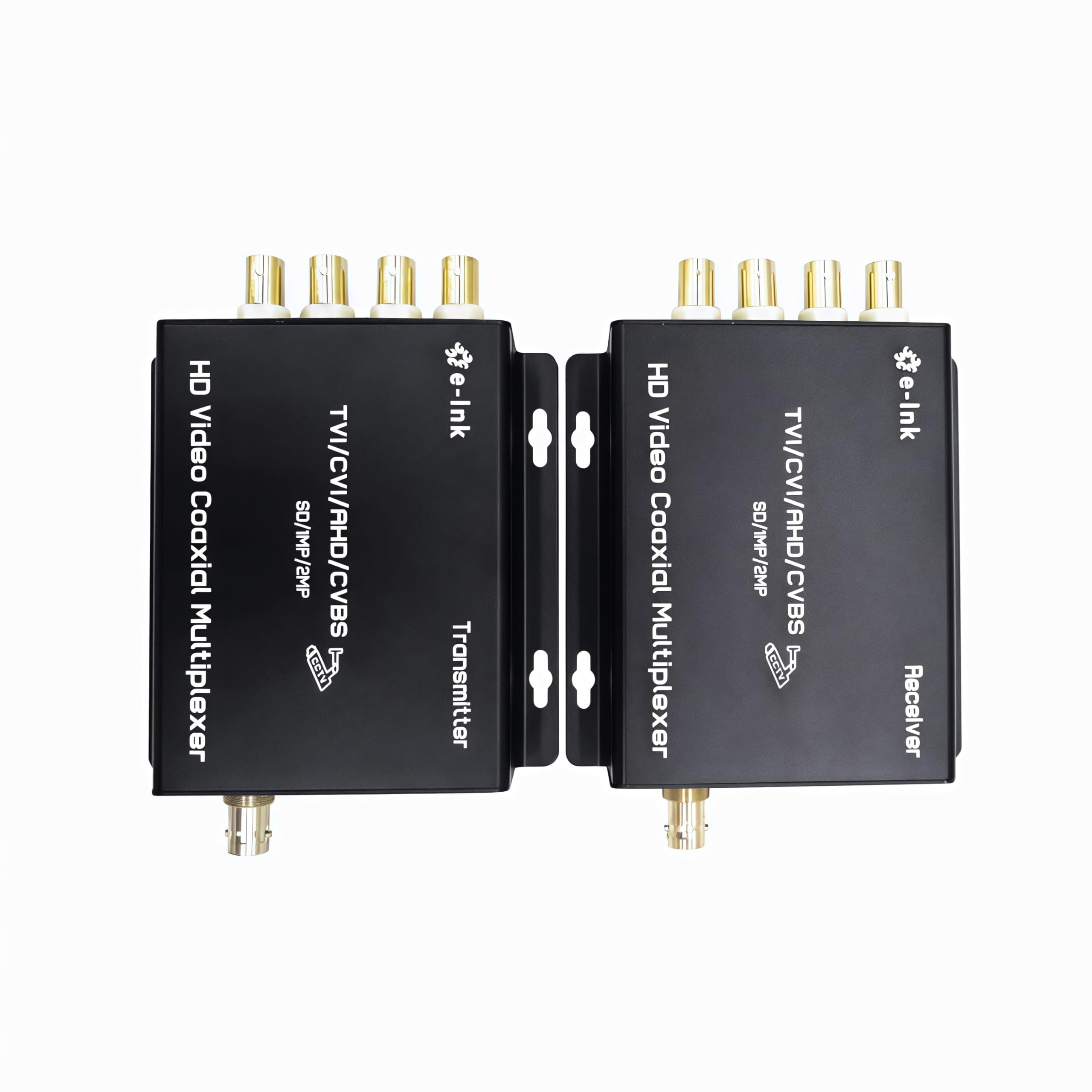 E-link E-link 4 Channel Video Multiplexer - 4Ch CCTV Video Multiplexer Over 1 Coaxial Cable for Standard Analog Cameras