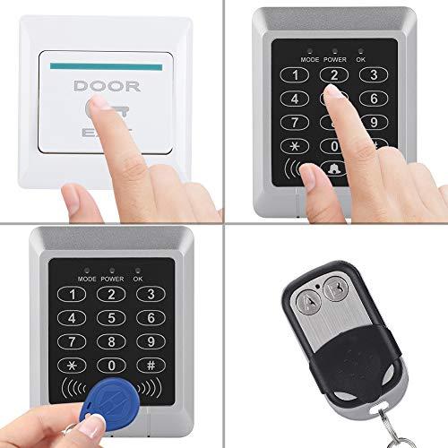 Dioche Electric Magnetic Door Lock Access Control Card Password Door Home Security System Kit with 180kg Magnetic Lock/Dingdong Doorbell/Remote Control/10 Keyfobs/1 Exit Button