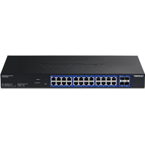 TRENDnet TRENDnet 28-Port Multi-Gig Web Smart Switch, TEG-3284WS, 24 x 2.5G Ports, 4 x 10G SFP+ Ports, Remote Cloud Management, NDAA TAA Compliant, 200Gbs, Lifetime Protection