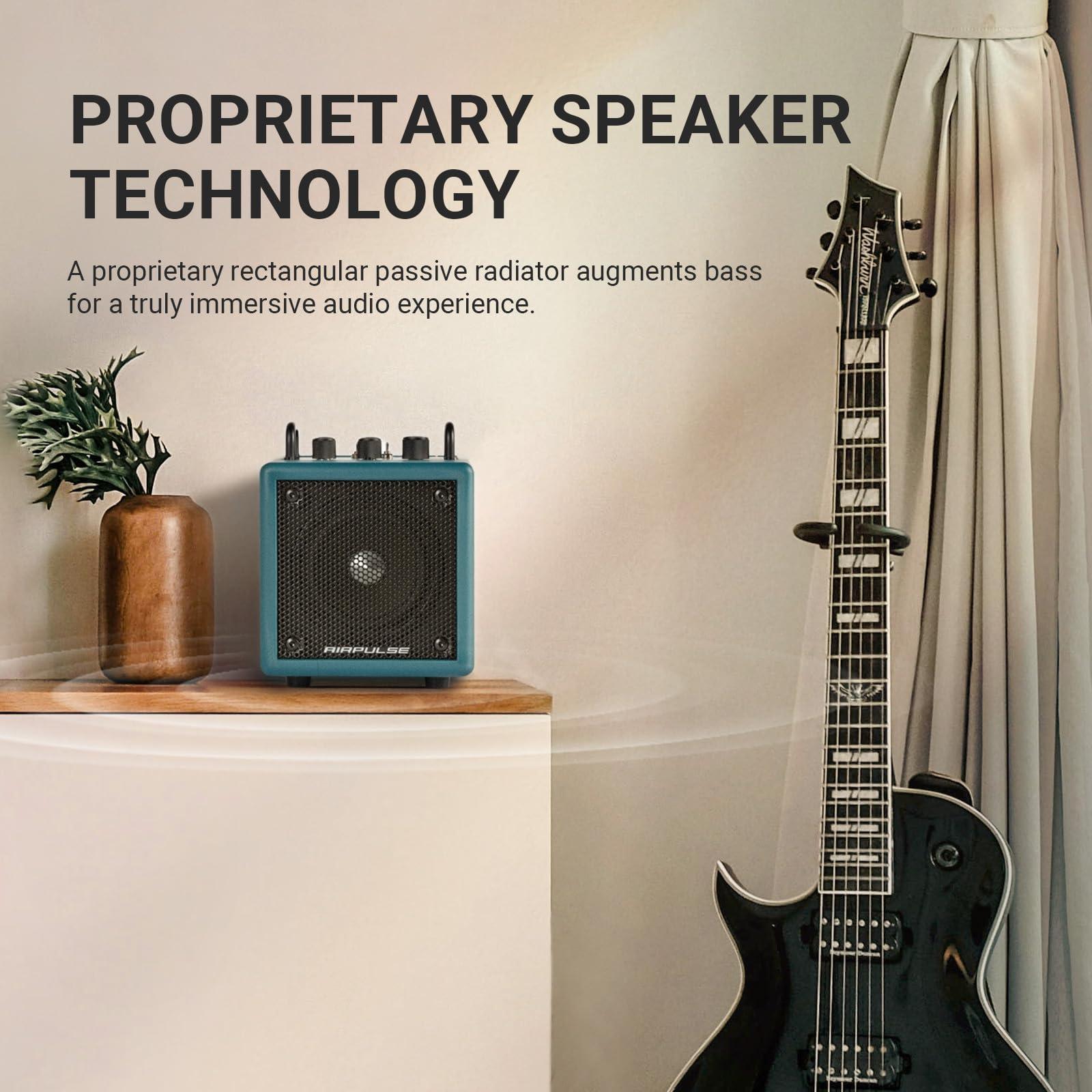 Airpulse AirPulse Wireless Bluetooth Home Speaker, Compact Speakers with AUX/LINE Input for Home Office (Blue)