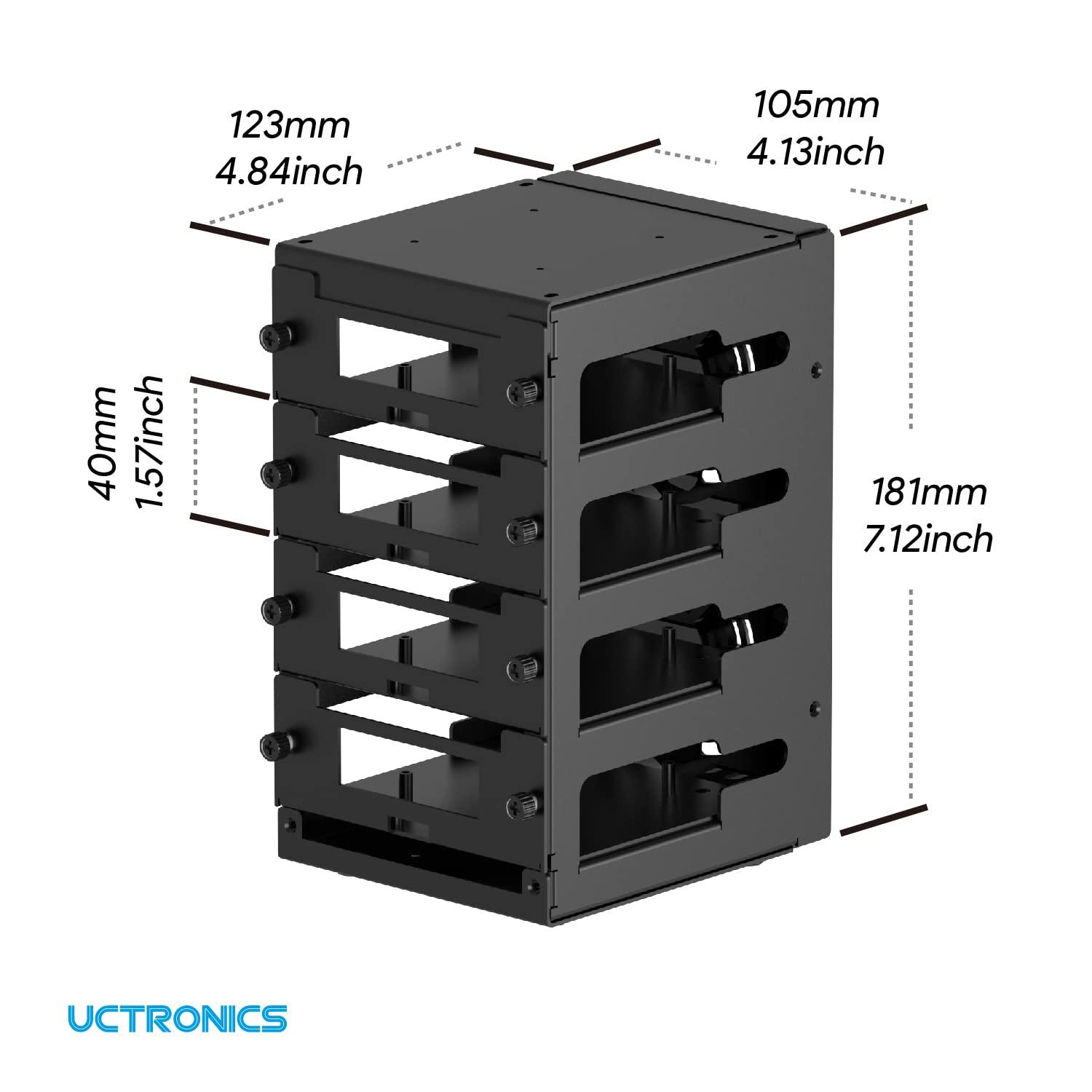 UCTRONICS UCTRONICS for Raspberry Pi Cluster Case, Desktop Metal Rack Case, 4 Layers with 2 Cooling Fans Compatible with Raspberry Pi 5/4B and 2.5\" SSD