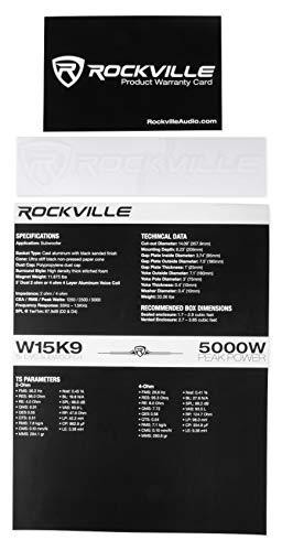 Rockville (2) Rockville W15K9D2 15" 10,000w Car Audio Subwoofers+Sealed Sub Box Enclosure