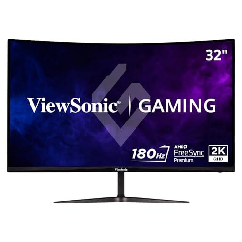 ViewSonic ViewSonic Omni VX3218C-2K 32 Inch Curved 1ms 1440p 165hz Gaming Monitor with FreeSync Premium, Eye Care, HDMI and Display Port, Black
