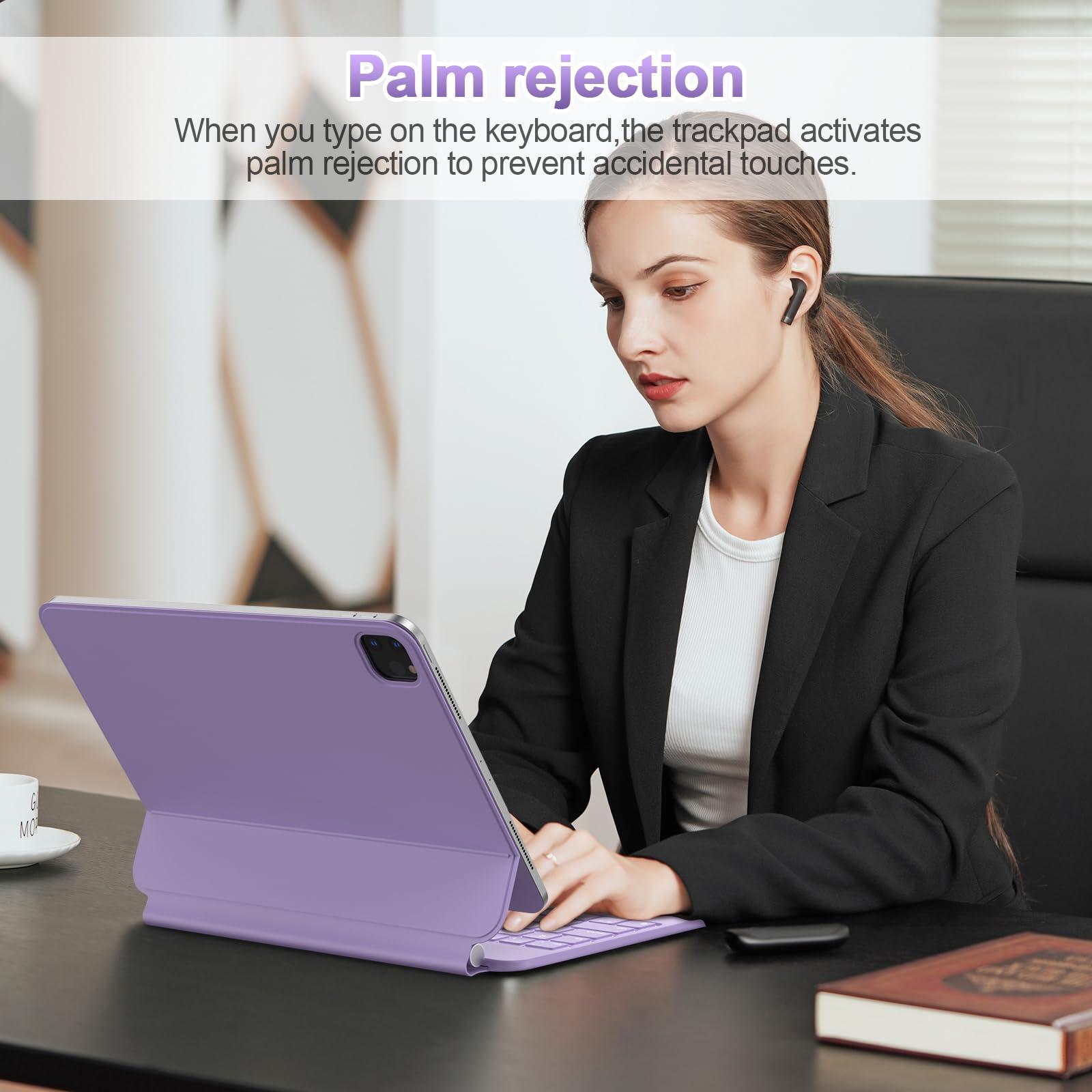 GOOJODOQ GOOJODOQ Magnetic Keyboard for iPad Air 11-inch (M2) 2024 & iPad Pro 11 inch (4th/3rd/2nd/1st) Gen 2022,iPad Air 5th/4th Gen 10.9\",Click-Anywhere Trackpad with 7 Color Backlit Floating Keyboard-Purple