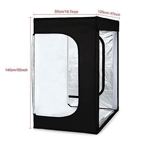Konseen Professional 47"x20"x55" Photo LED Large Cube Shooting Tents Photography Continuous Lighting Flashery Video Studio Dimmable Lightbox Softbox with 3 Colors PVC Backdrops and Carrying Bag