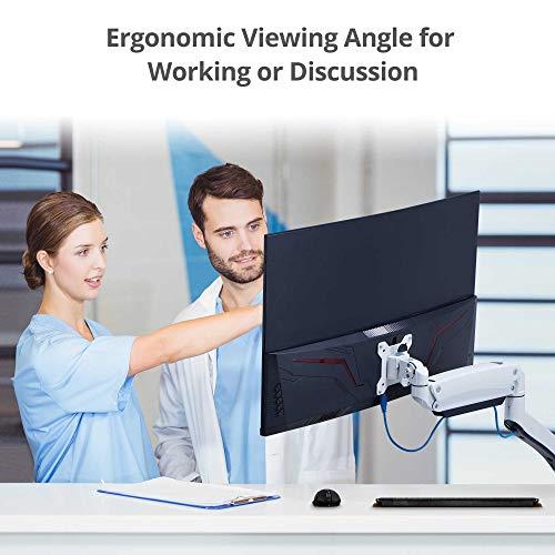 SIIG SIIG Single Monitor Desk Mount, 17\" to 43\", USB 3.0 and Audio Extend Ports, Fits Flat/Curved/Ultrawide Monitor, Load 33 lbs max, VESA 75x75 100x100 200x200, C-Clamp and Grommet Base CE-MT3111-S1