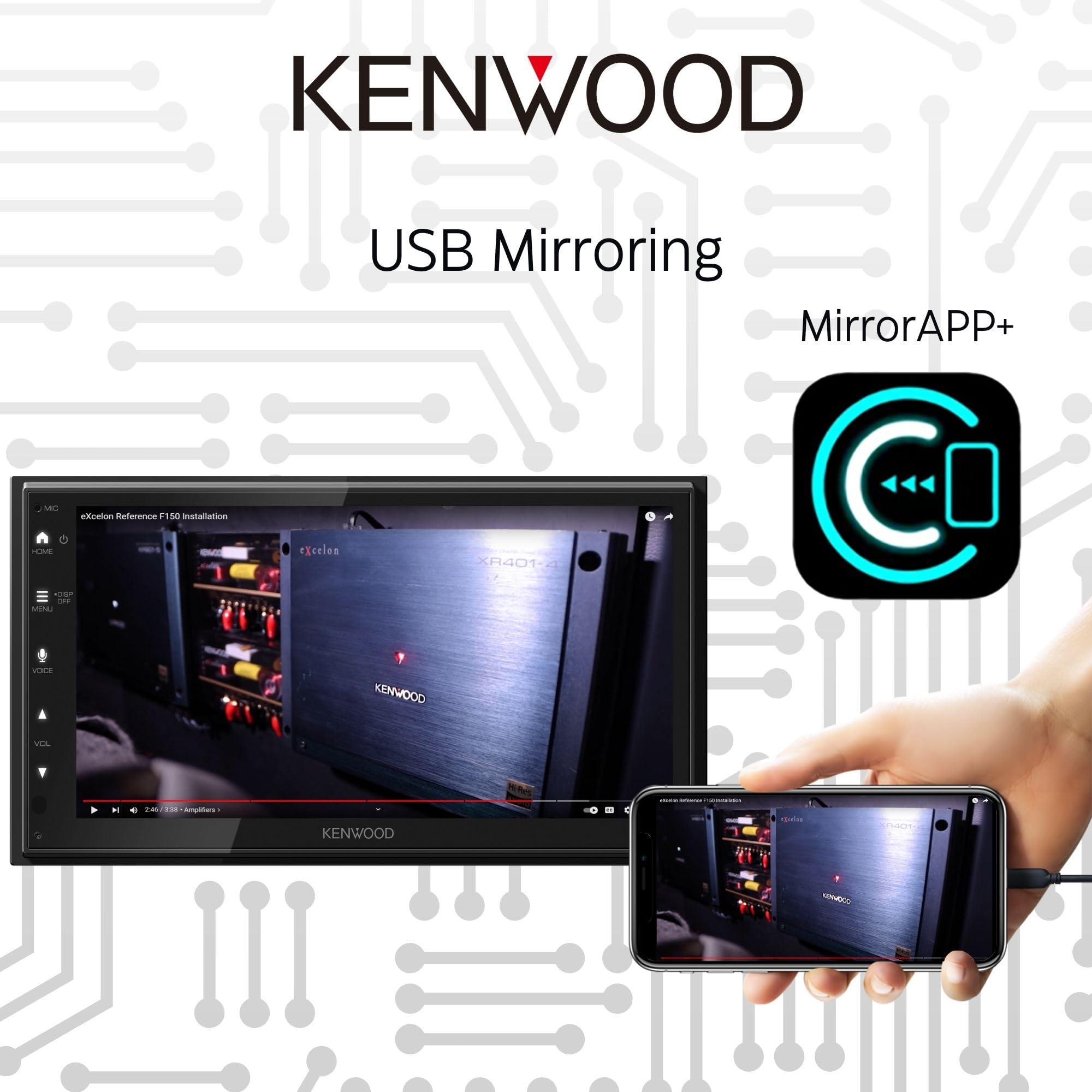 Kenwood KENWOOD DMX4710S Digital Car Stereo (50W x 6-Ch), Apple CarPlay & Android Auto Compatible, Bluetooth-Enabled Head Unit with 6.8" LCD Display, Single DIN Touchscreen Car Stereo with USB Mirroring