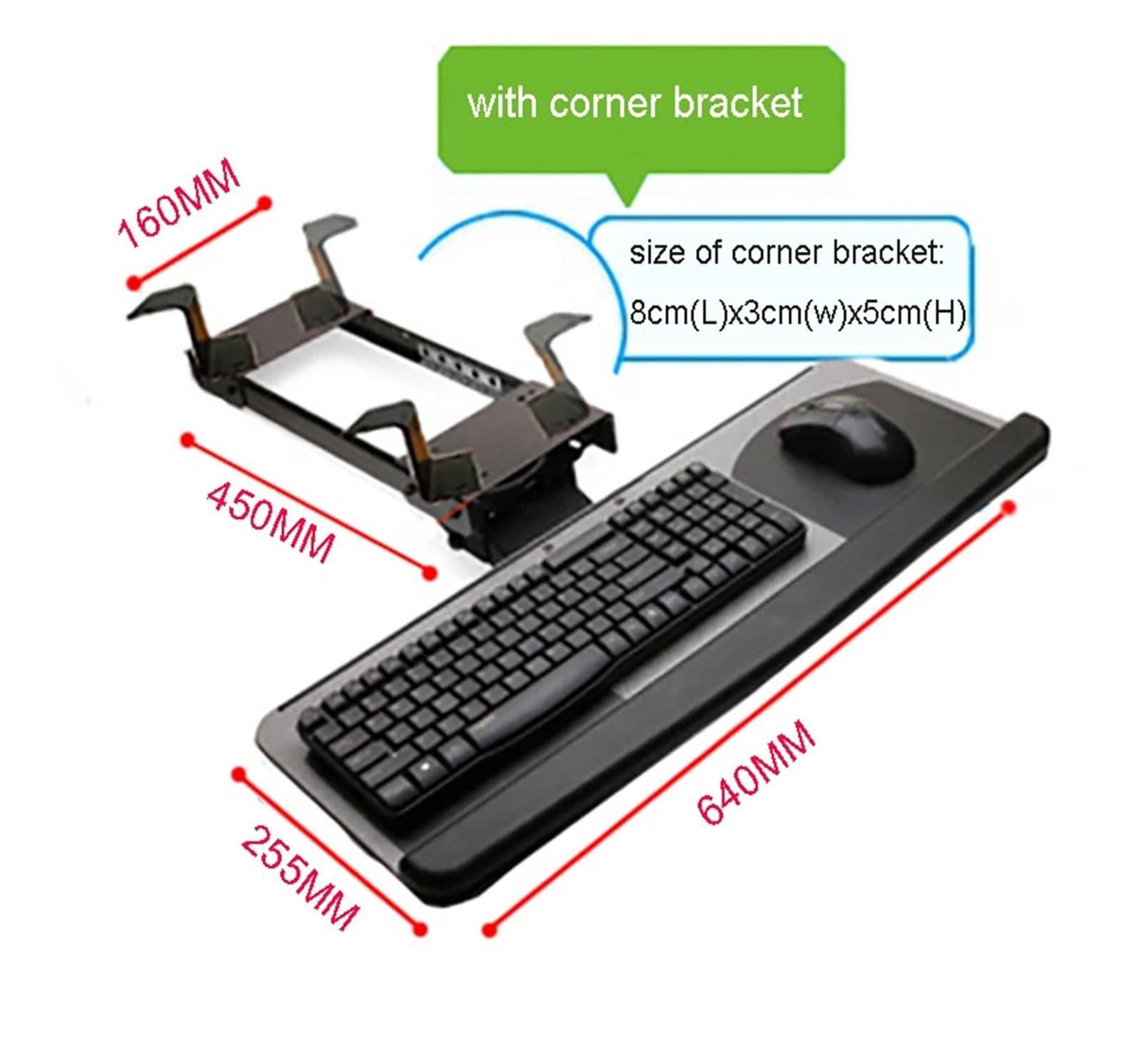 CUFTOBJM CUFTOBJM LK06AD Ergonomic Sliding Tilt XL Size Wrist Rest Keyboard Stand with Two Mouse Pads for Computer Desk Keyboard Tray Stand(Color:LK06AD)