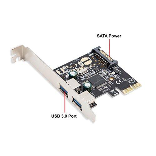 Syba Syba SD-PEX20158 PCI Express Card x1 with USB 3.0 Type A 2 Ports Super Speed and 15-Pin Power Connector Eltron Chipset
