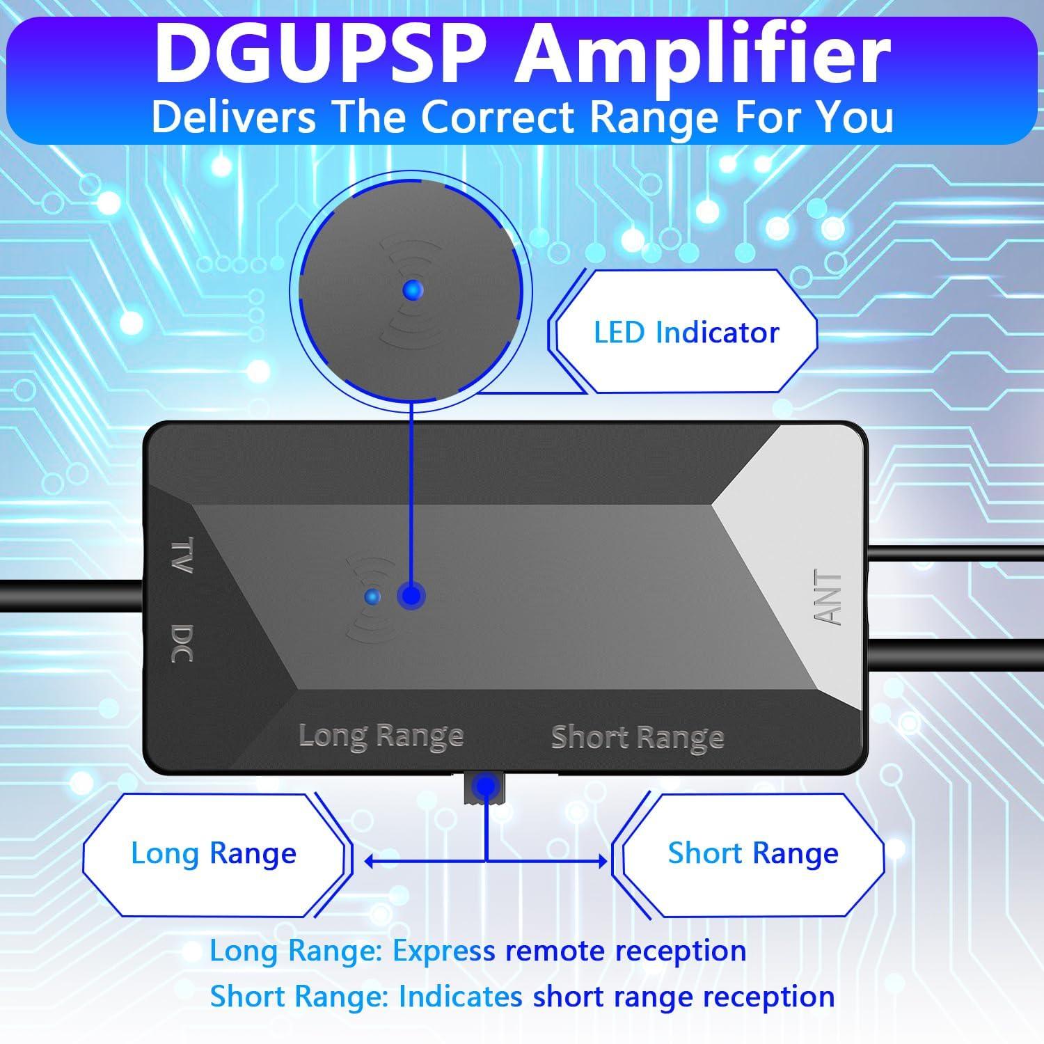Generic QGClearSO TV Antenna Amplifier, 25dB High Gain Signal Booster for Digital TV Antenna Indoor Outdoor