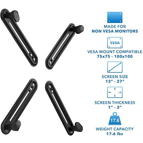 Mount-It! Mount-It! VESA Mount Adapter Mounting Kit for Non-VESA HP ACER Samsung DELL Asus Monitors 13 to 27 Inch LCD LED Screens, VESA 75 and 100 Compatible