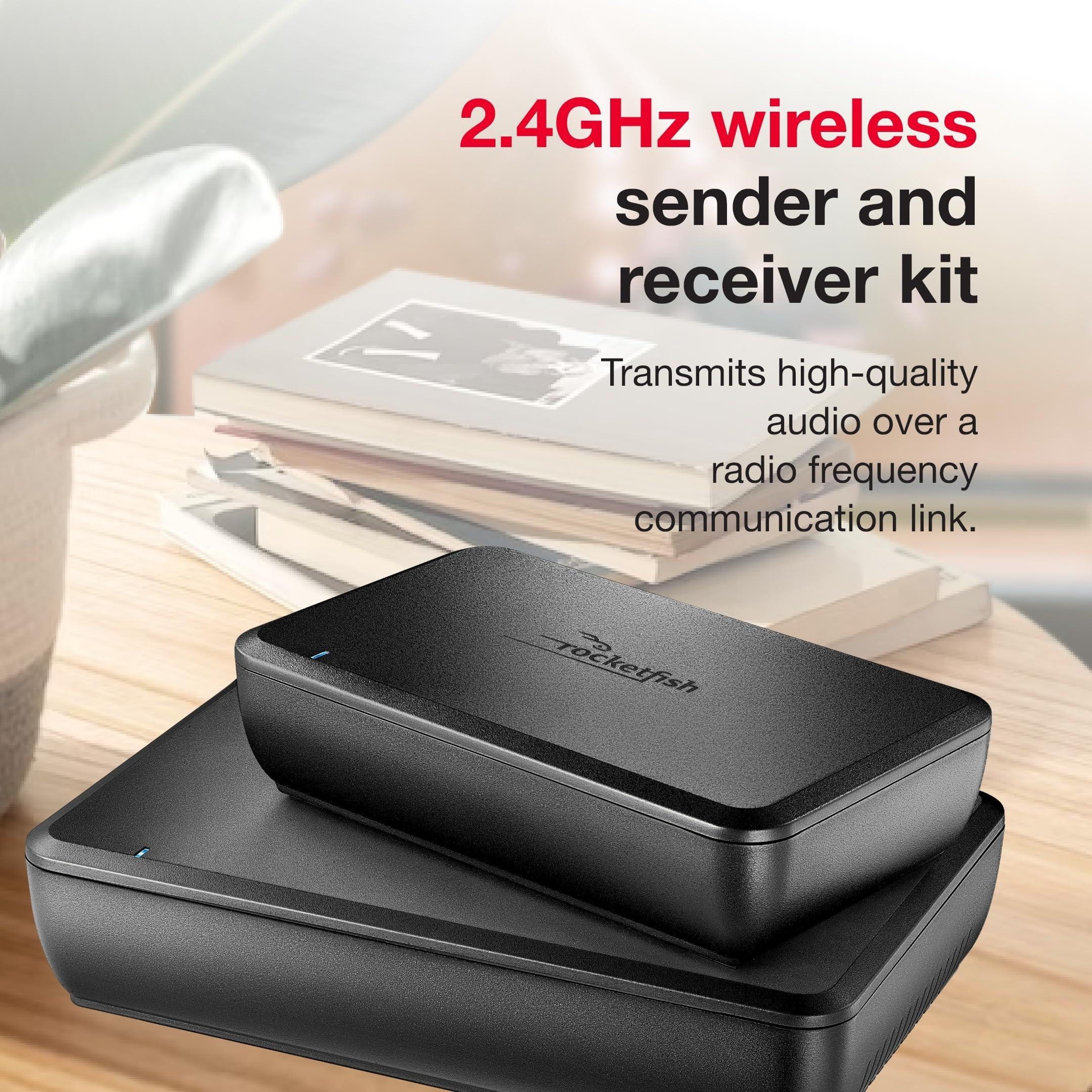 Rocketfish Rocketfish Wireless Rear Speaker Kit - Speaker Kit with Sender & Receiver - Home Theater & Entertainment Audio System - Wireless Surround Sound System with Compact Size & Low Power Consumption