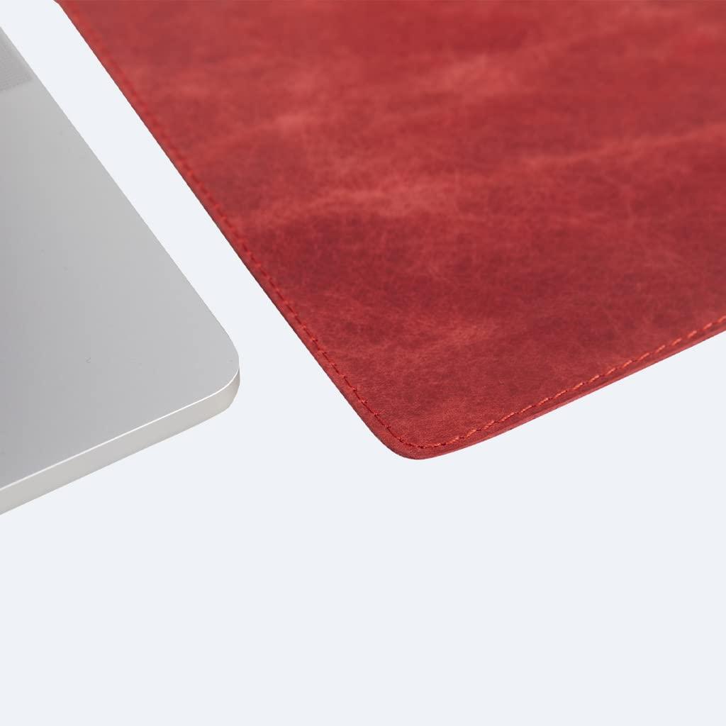 OXA OXA Leather Mouse Pad | Smooth Surface | Non-Slip Base | Tracking Precision | Full Crafted from Genuine Leather | for Both Women & Men Home Decor Usage | - Red