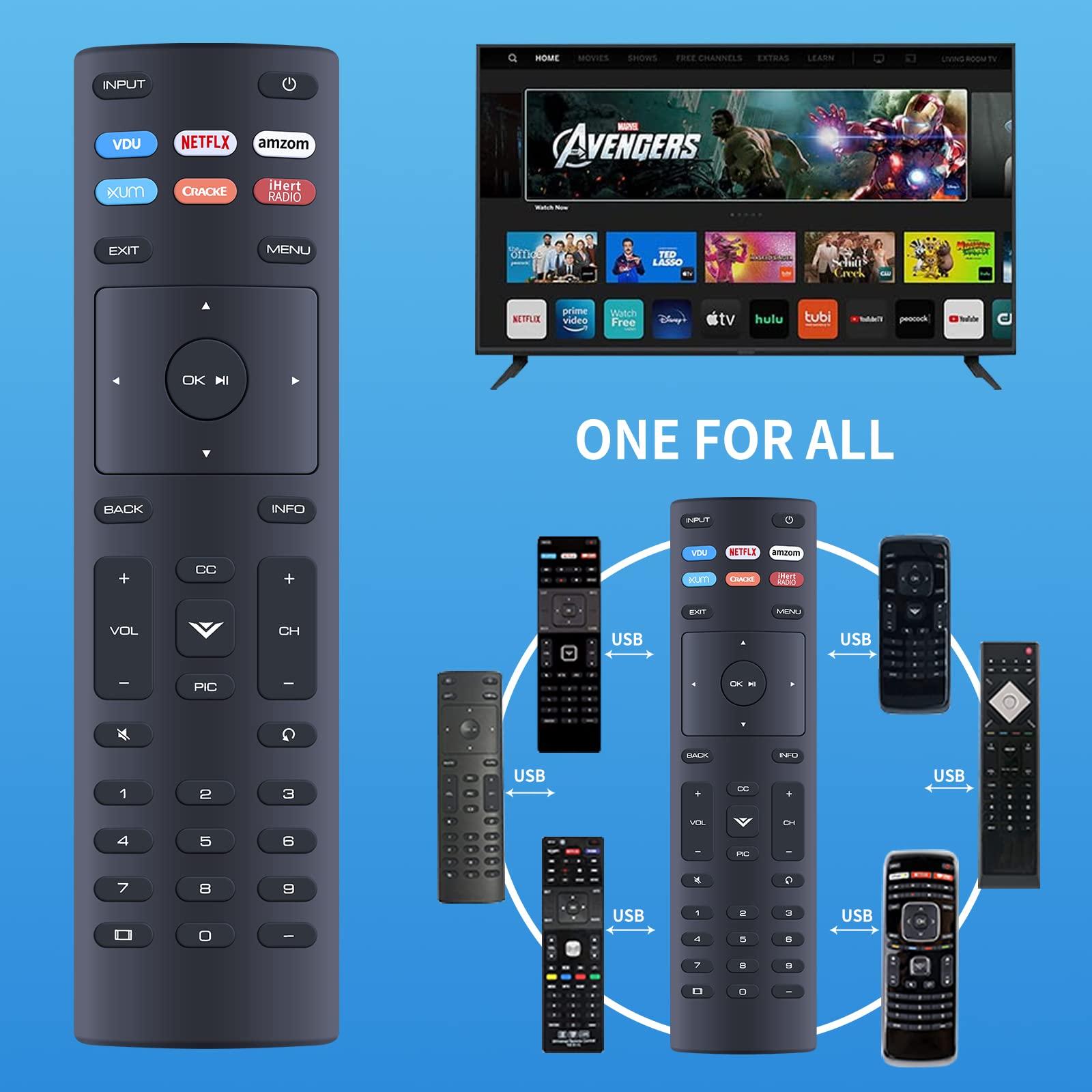 WDZP Universal XRT136 Replacement for Vizio Smart TV Remote, for Vizio All LED LCD HD 4K UHD HDR Smart TVs D50x-G9 D65x-G4 D55x-G1 D40f-G9 D43f-F1 D70-F3 V505-G9 D32h-F1 D24h-G9 E70-F3