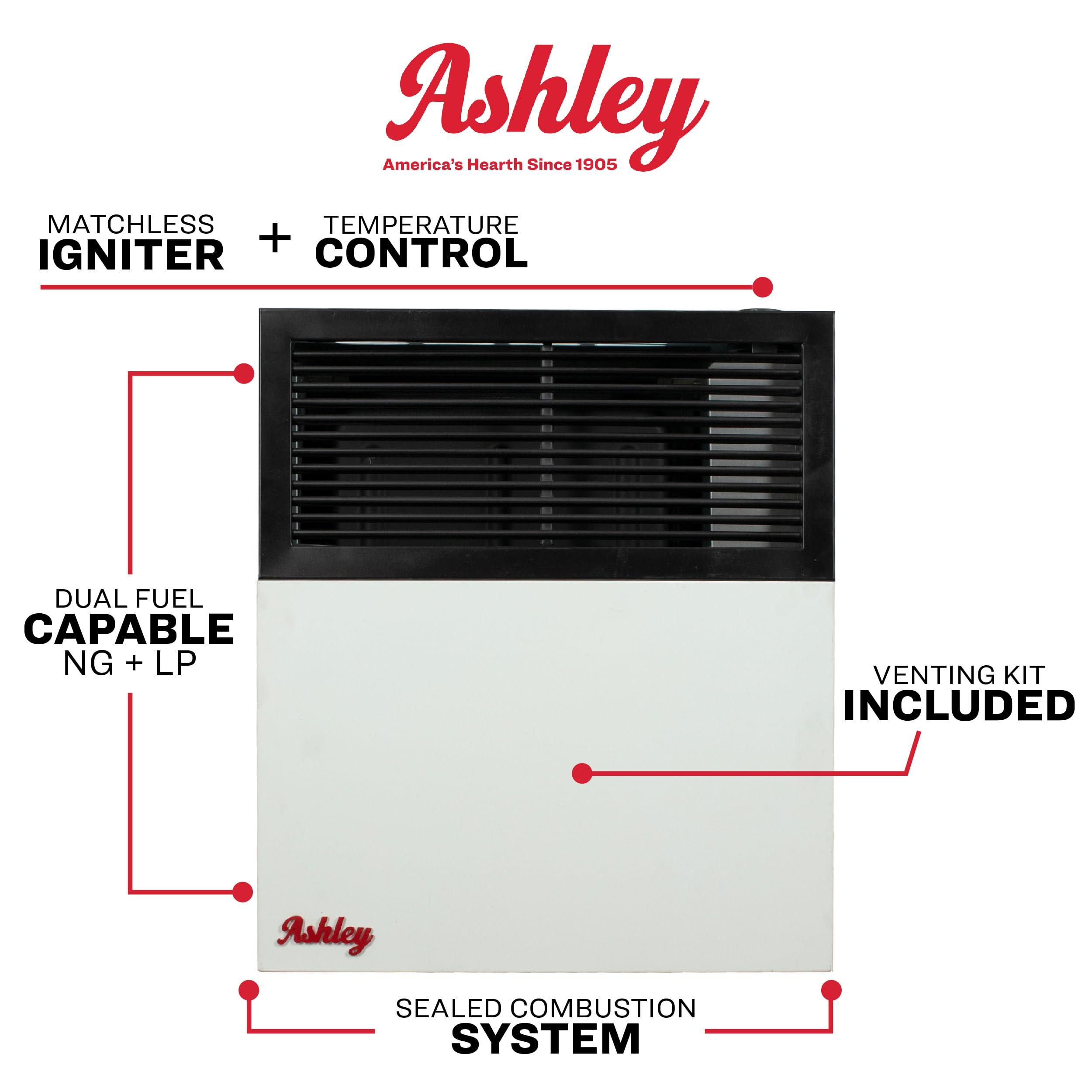 Ashley Hearth Ashley Wall Heater, Dual Fuel, 11k Direct Vent