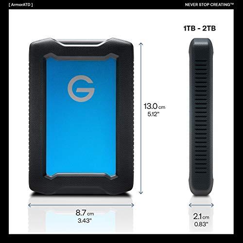 G-Technology G-Technology 1TB ArmorATD All-Terrain Rugged Portable External Hard Drive - USB-C, USB 3.1 Gen 1 - 0G10433-1