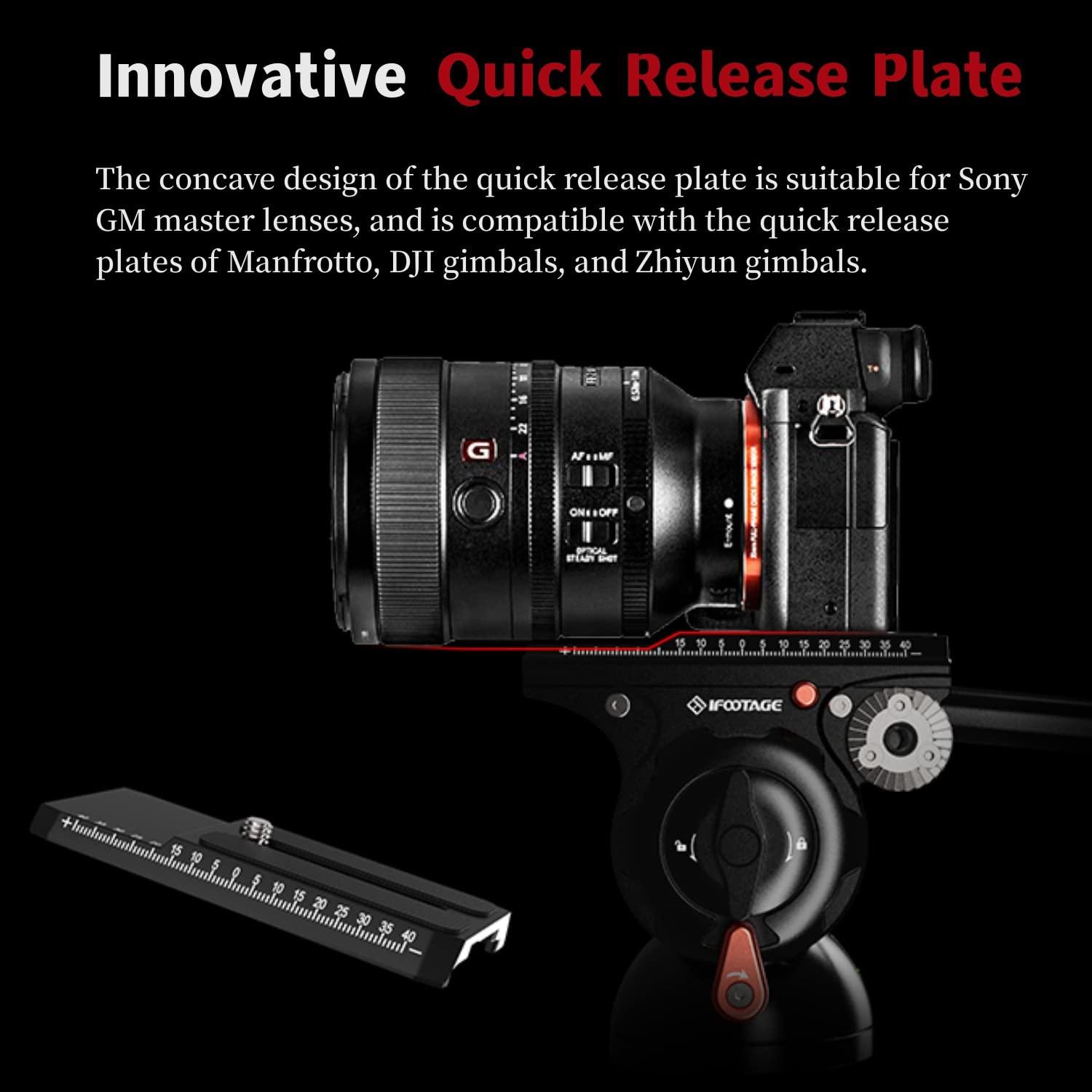 IFOOTAGE IFOOTAGE Gazelle TC7 Carbon Camera Tripod, Professional Video Tripod 3 Sections with Quick Release Handle,Komodo K5S Video Fluid Head for Professional Photographyand Video Production(Suit